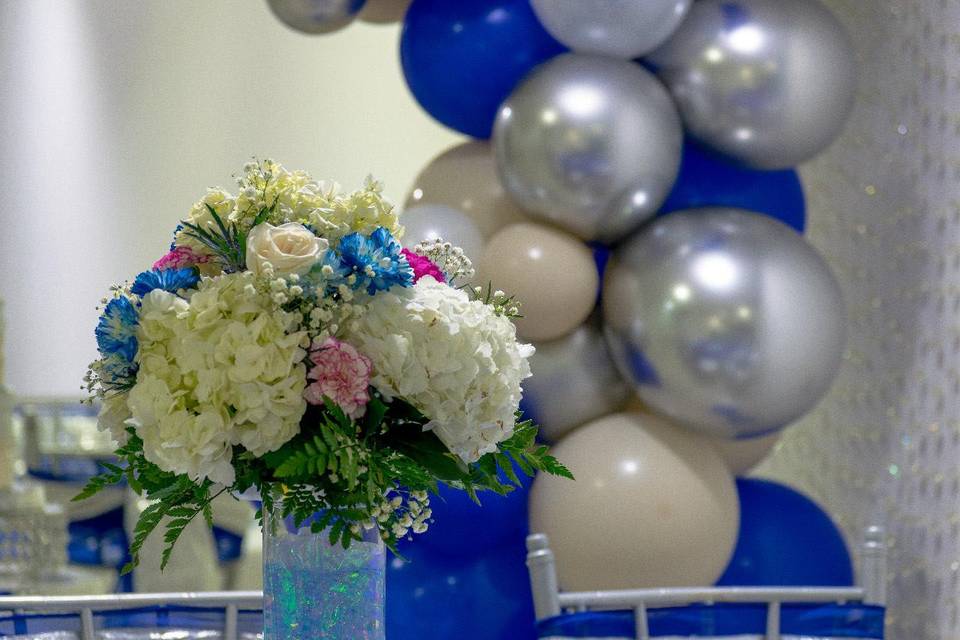 Centro floral bodas de plata