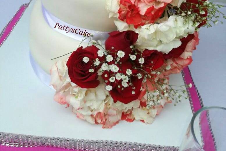 Torta boda flores naturales